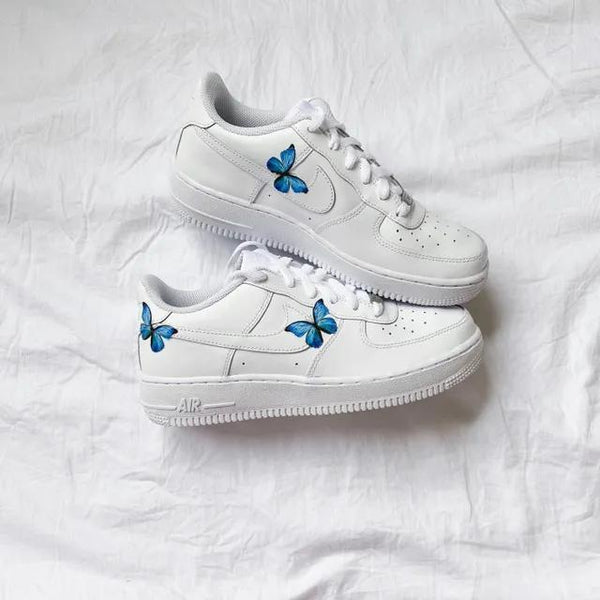 Custom Air Force 1 Blue Butterfly Sneakers-oicustom