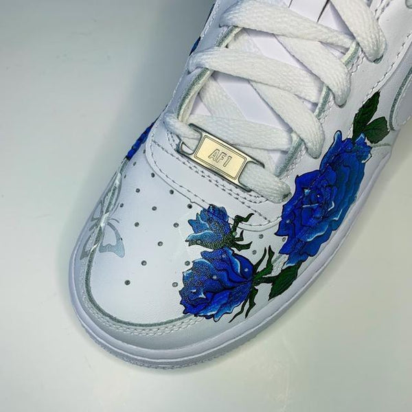 Custom Air Force 1 Blue Rose 3M Butterfly-oicustom