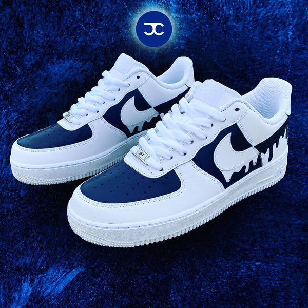 Custom Air Force 1 Blue White Drip-oicustom