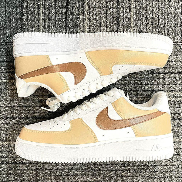 Custom Air Force 1 Brown & Beige-oicustom