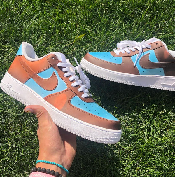 Custom Air Force 1 Coffee Light Blue-oicustom