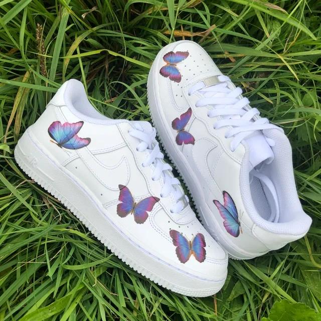 Custom Air Force 1 Dark Fade Butterfly-oicustom