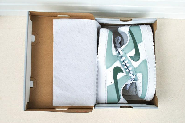 custom air force 1 green colorblock handpainted custom-oicustom