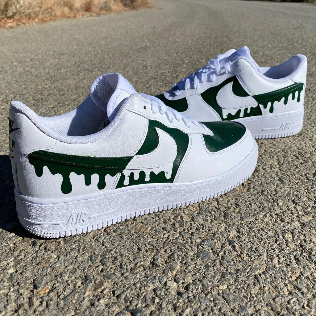 Custom Green Nike Drip Air Force Ones – shecustomize