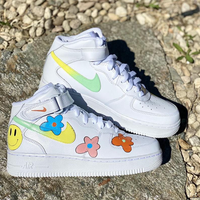 Custom Air Force 1 Hippie 70s Smiley Face-oicustom