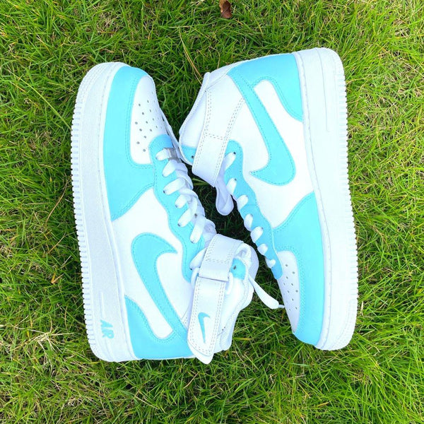 Custom Air Force 1 Mid Baby Blue-oicustom