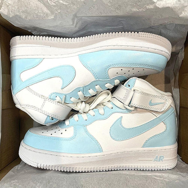 Custom Air Force 1 Mid Baby Blue-oicustom
