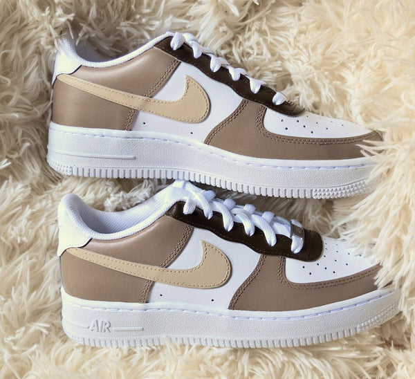 custom air force 1 mocha brown-oicustom