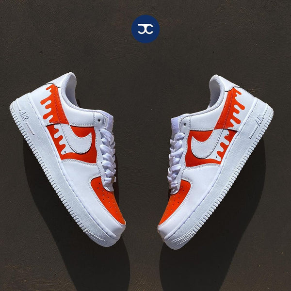 Custom Air Force 1 Orange White Drip-oicustom