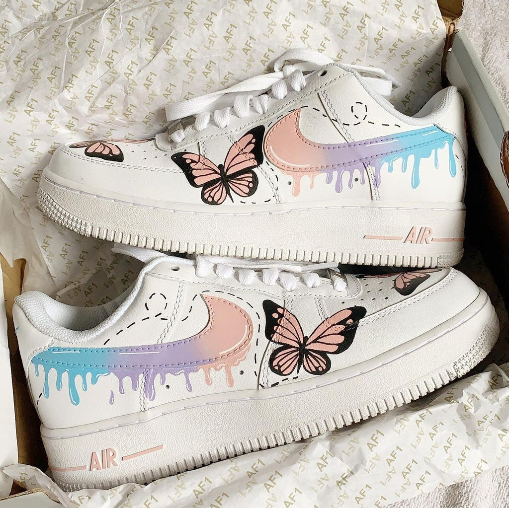 Custom Air Force 1 Pastel Butterfly-oicustom