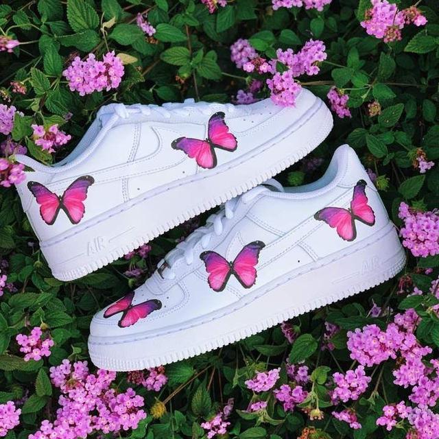 Custom Air Force 1 Pink Butterfly-oicustom