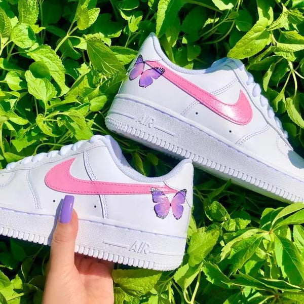 Custom Air Force 1 Pink Lavender Butterfly-oicustom