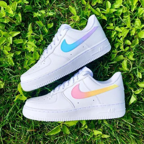Custom Air Force 1 Pink Yellow Pastel Ombre-oicustom