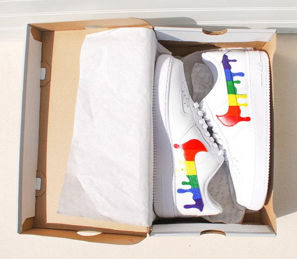 custom air force 1 rainbow drip handpainted-oicustom