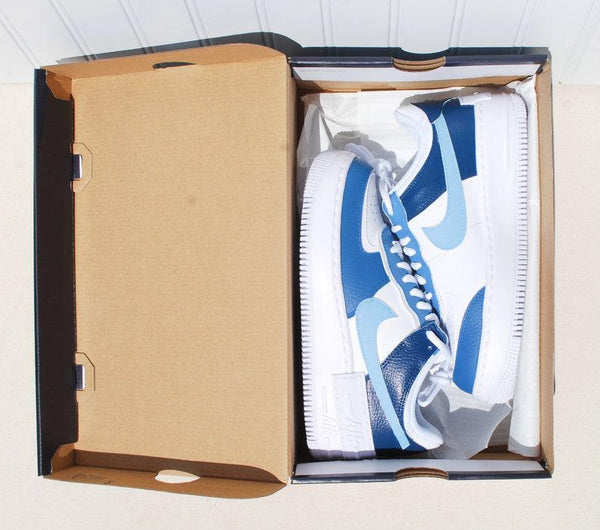 custom air force 1 shadow handpainted blue colorblock-oicustom