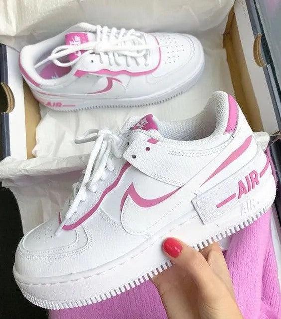 Custom Air Force 1 Shadow Pink Hand Painted Sneakers-oicustom