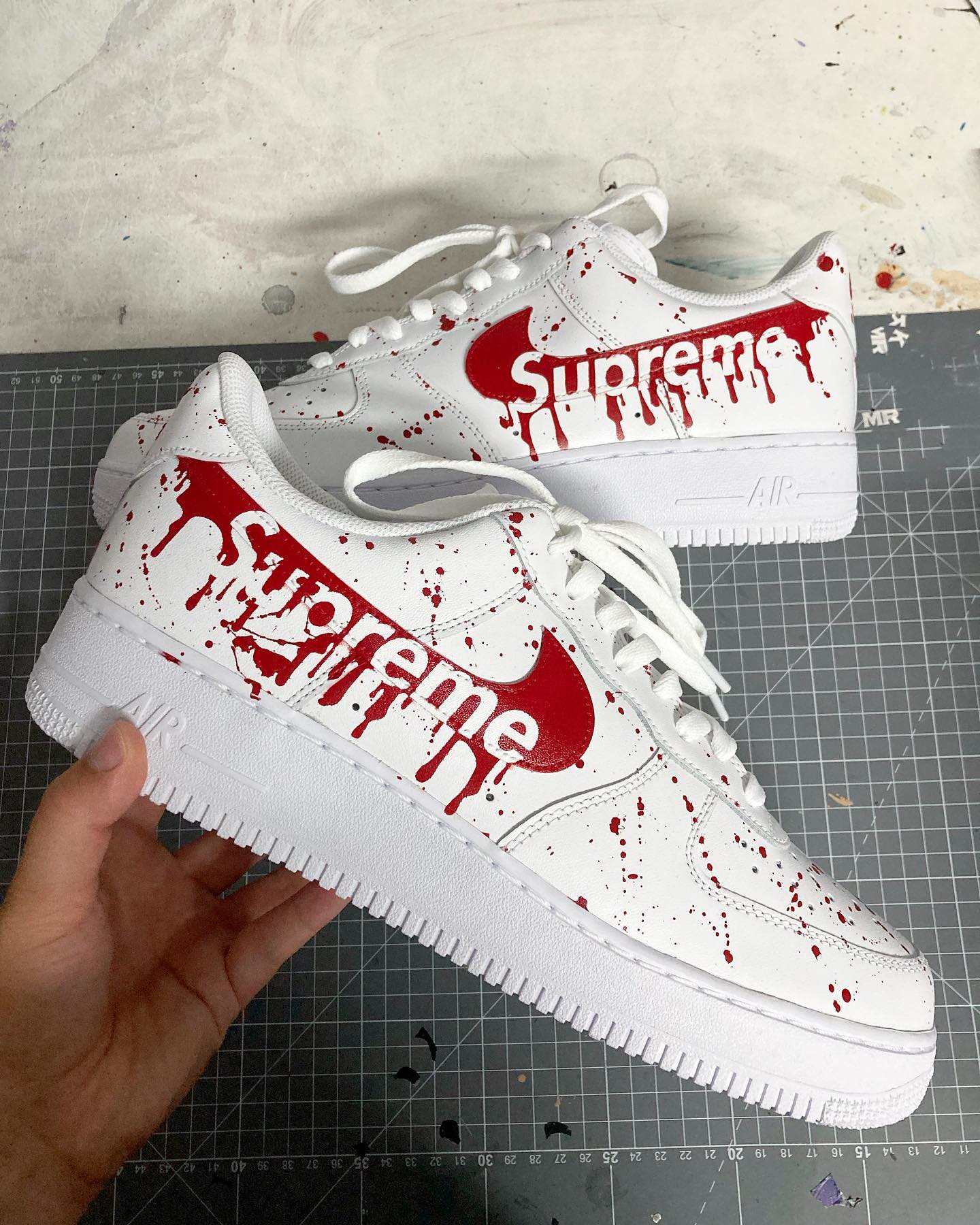 KBMER - Custom Drippy Supreme Nike Air Force Ones for a
