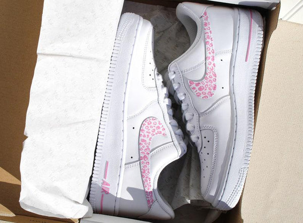 custom air force 1 tiny pink cheetah handpainted-oicustom