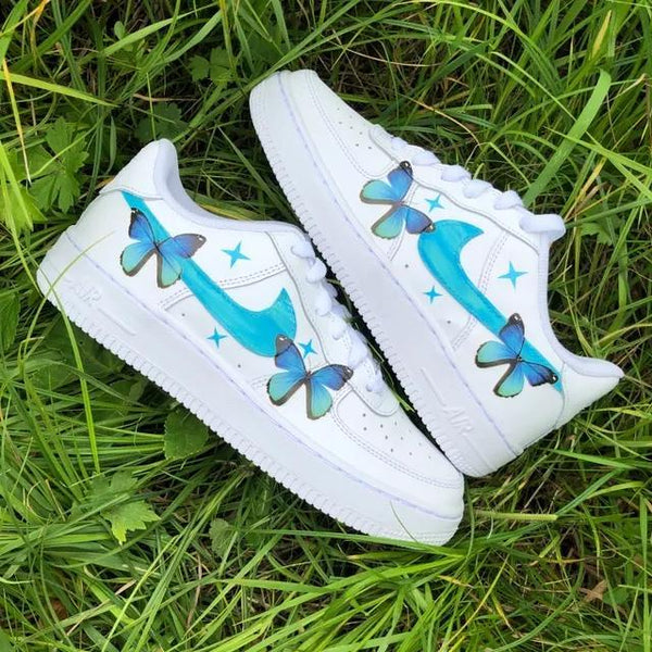 Custom Air Force 1 Turquoise Butterfly-oicustom