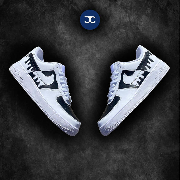 Custom Air Force 1 White Black Drip-oicustom