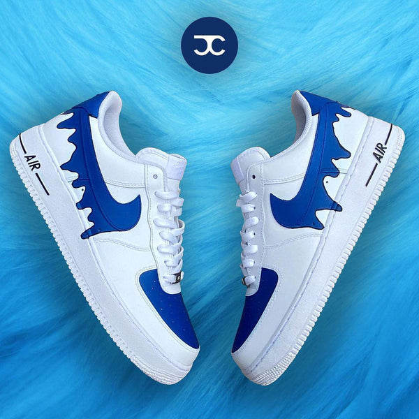 Custom Air Force 1 White Light Blue Drip-oicustom