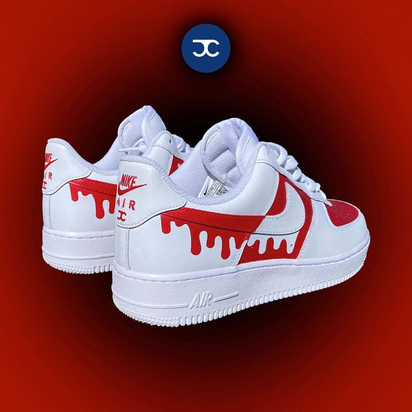Custom Air Force 1 White Red Drip-oicustom