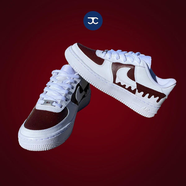 Custom Air Force 1 White Red Drip-oicustom