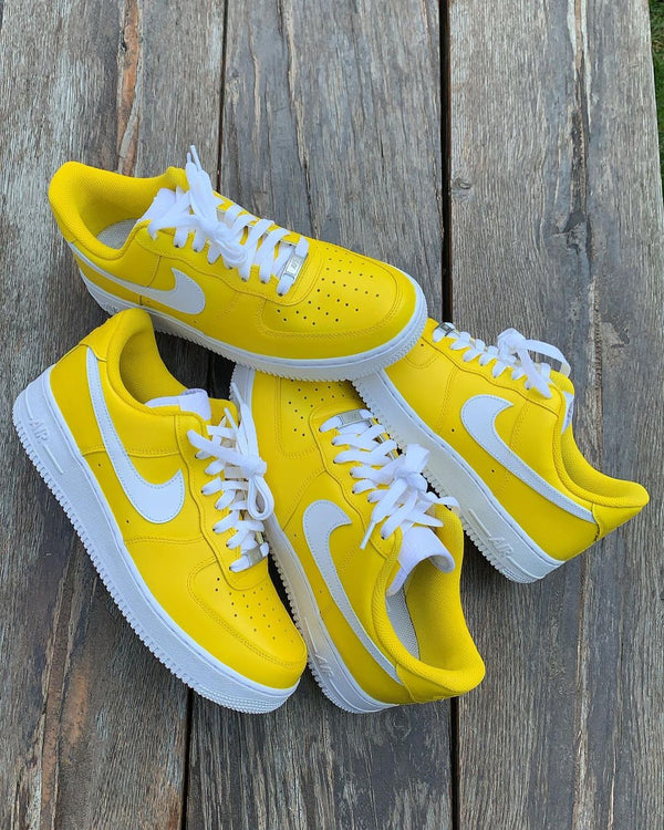 Custom Air Force 1 Yellow Black Swoosh-oicustom