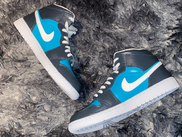 Custom Air Jordan 1 AQUA & GREY-oicustom