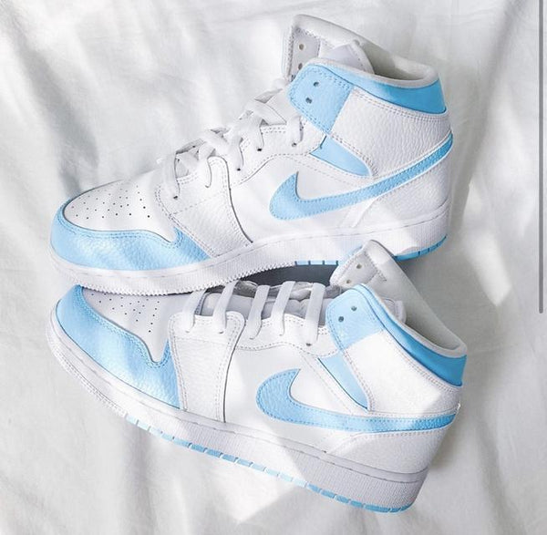 Custom Air Jordan 1 Baby Blue Painted Sneakers-oicustom