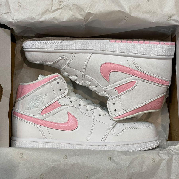 Custom Air Jordan 1 Baby Pink And Whtie-oicustom