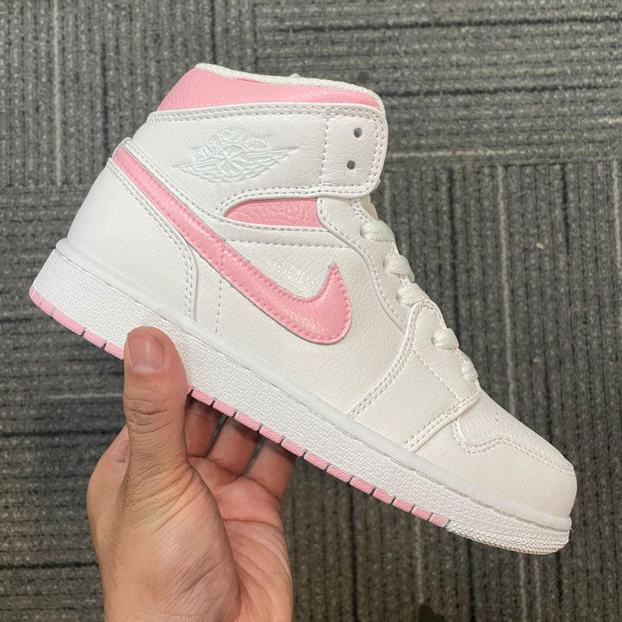Custom Air Jordan 1 Baby Pink And Whtie-oicustom