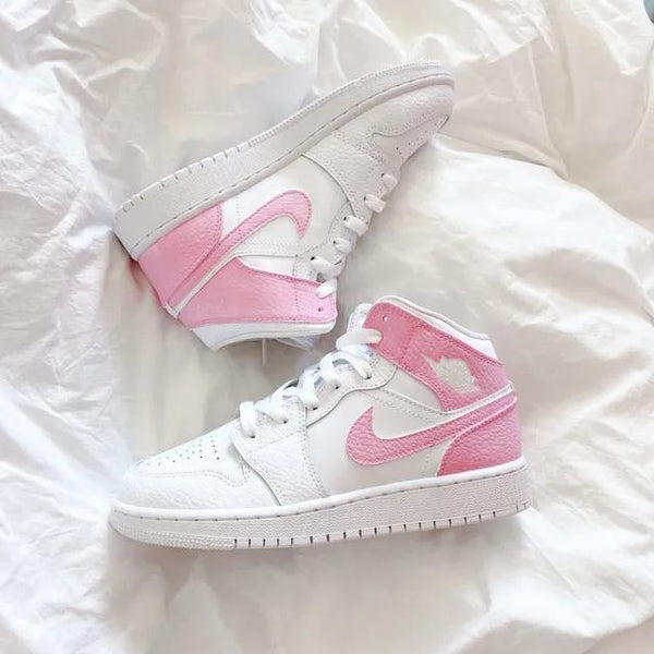 Custom Air Jordan 1 Baby Pink Swoosh-oicustom