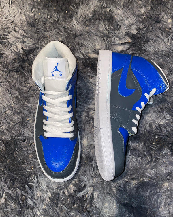 Custom Air Jordan 1 BACK N BLUEZ-oicustom
