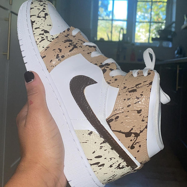 Custom Air Jordan 1 Beige Brown-oicustom