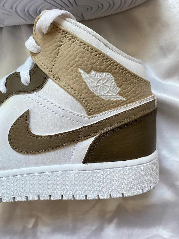 Custom Air Jordan 1 Beige Brown-oicustom