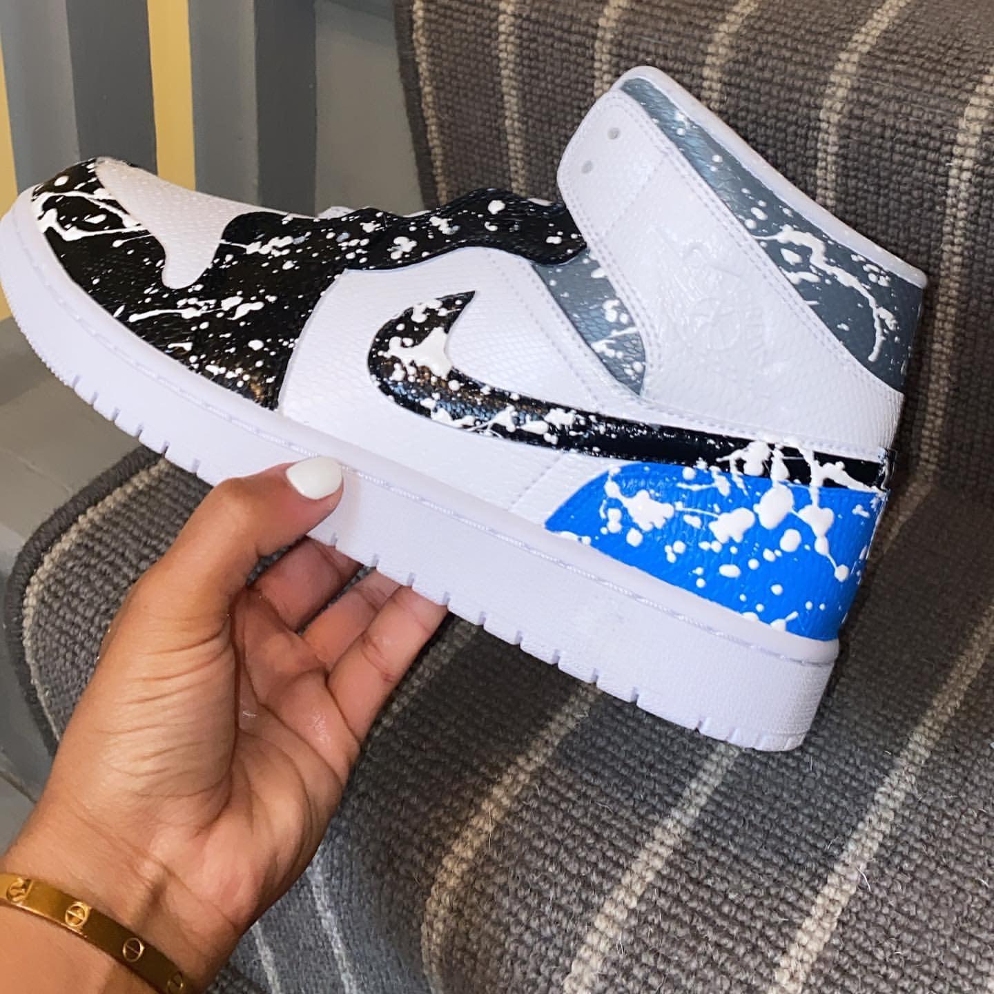 custom blue jordan 1