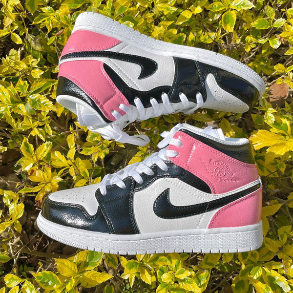 custom air jordan 1 black pink-oicustom