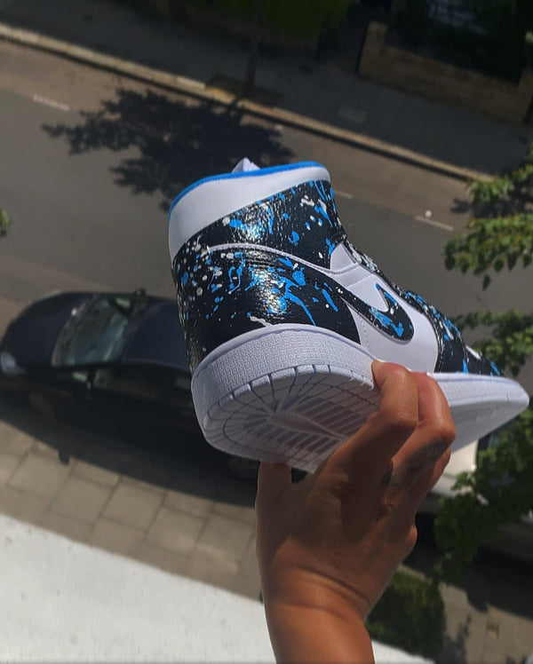 Custom Air Jordan 1 Blue Black-oicustom