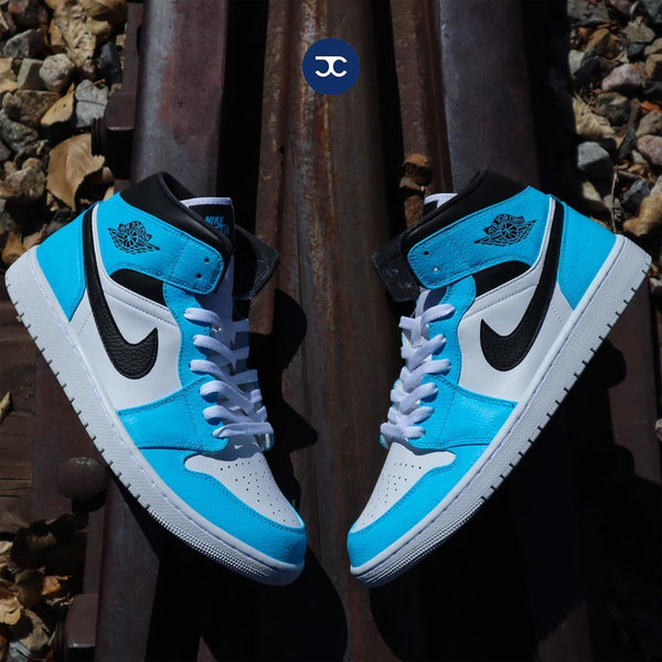 Custom Air Jordan 1 Blue Black-oicustom