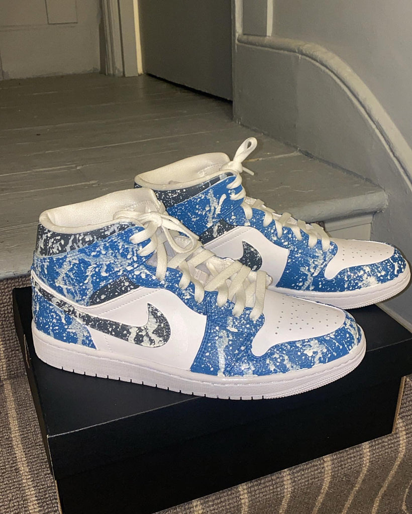 Custom Air Jordan 1 Blue Black-oicustom