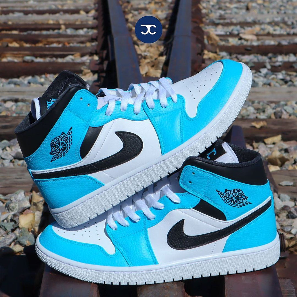 Custom Air Jordan Blue Black - Main Image