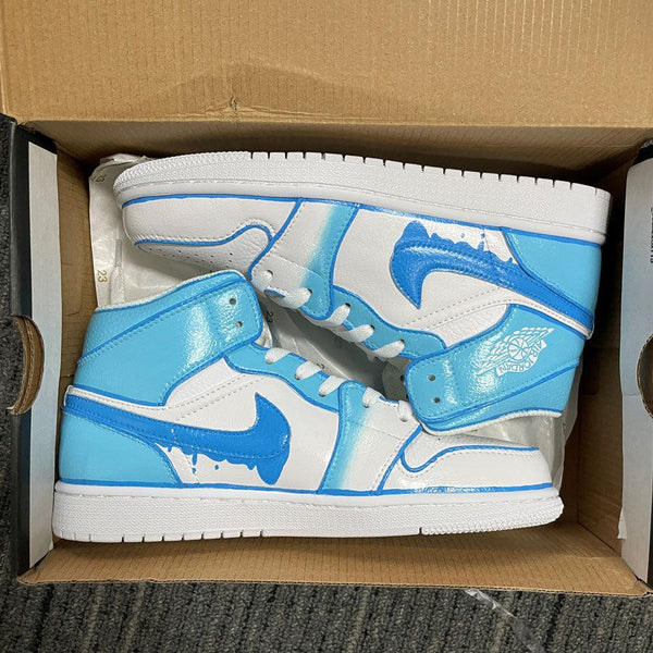 Custom Air Jordan 1 Blue Drip-oicustom