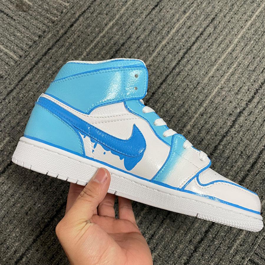 Custom Air Jordan Blue Drip