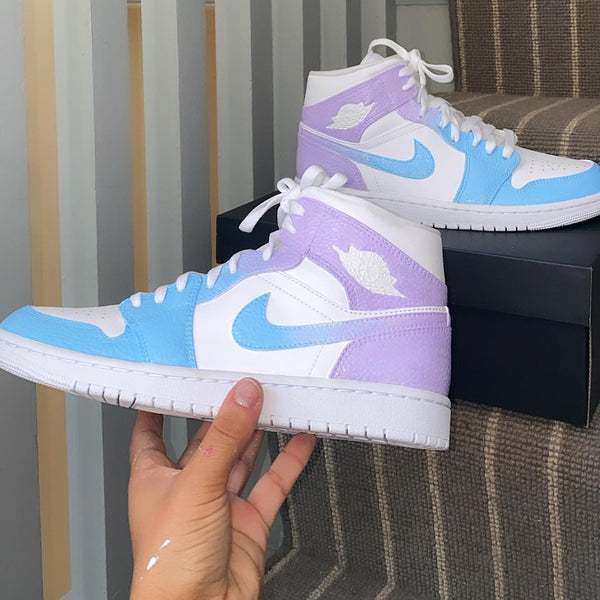 Custom Air Jordan 1 Blue Purple-oicustom
