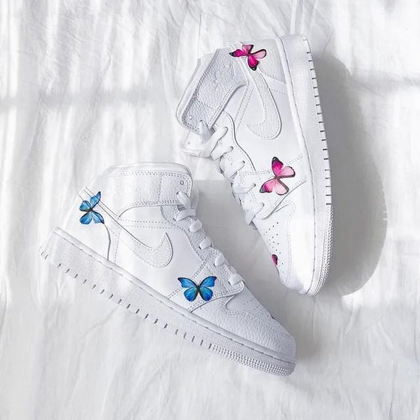 Custom Air Jordan 1 Butterfly Pink Blue-oicustom