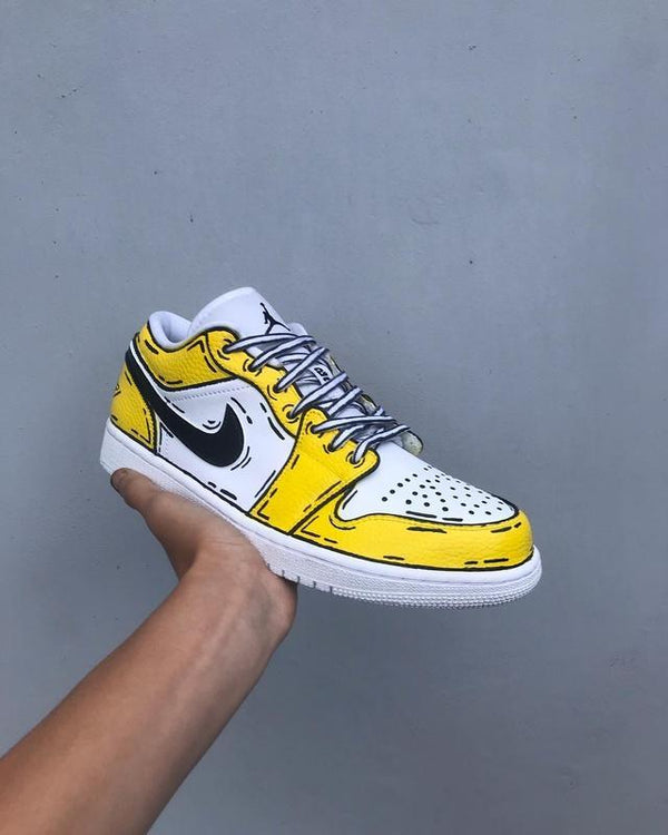 Custom Air Jordan 1 Cartoon Yellow-oicustom