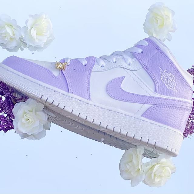 Custom Air Jordan 1 Color Block Lilac Purple-oicustom
