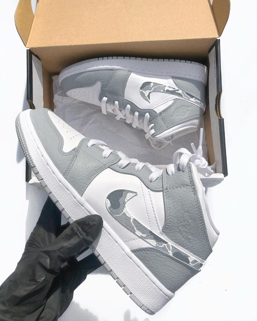 Custom Air Jordan 1 Gray Camo-oicustom