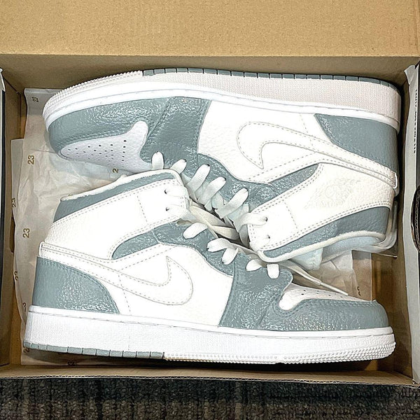 Custom Air Jordan 1 Gray Green-oicustom